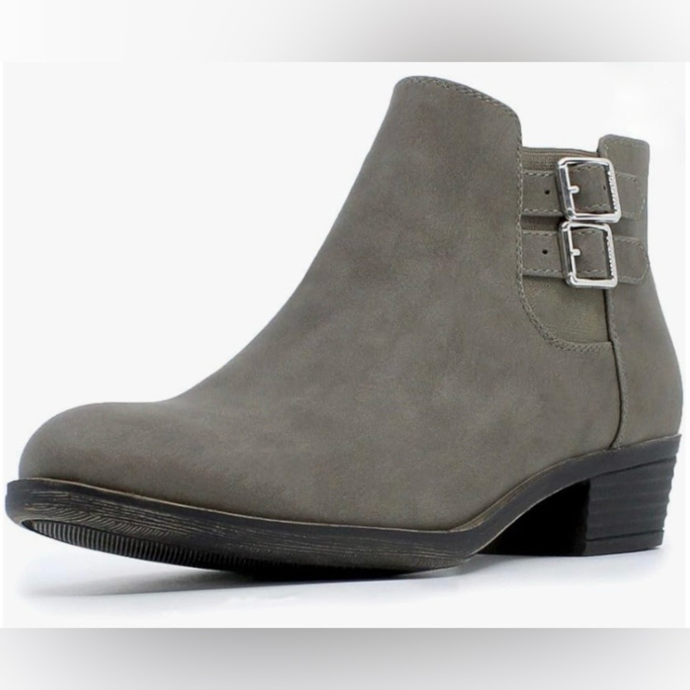 Nautica Double Buckle Olive Grayish Green Ankle Boots Size 8.5